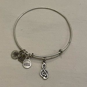 Alex and Ani silver music charm bangle bracelet